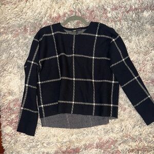 Maje Black and White Checkered Sweater
